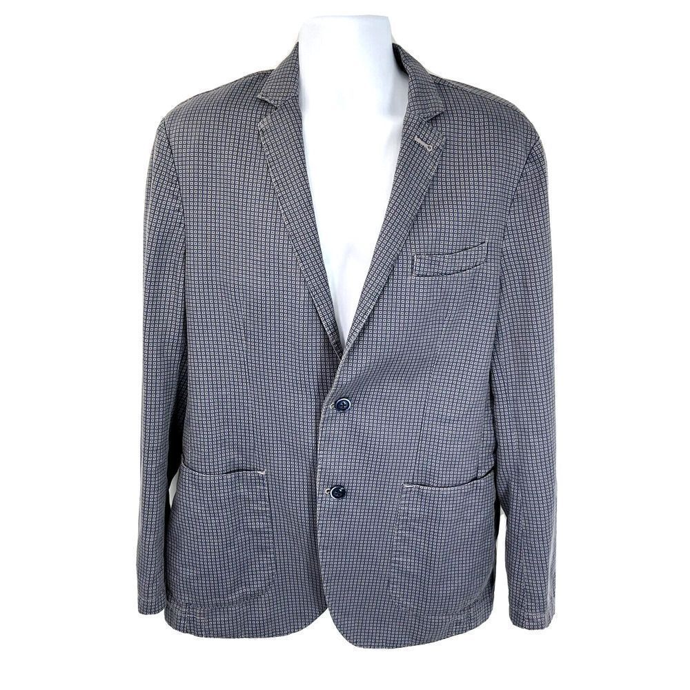 AT.P.CO Mens Blazer Jacket Blue Gray Alan Size 54‎ Italy Linen Blend